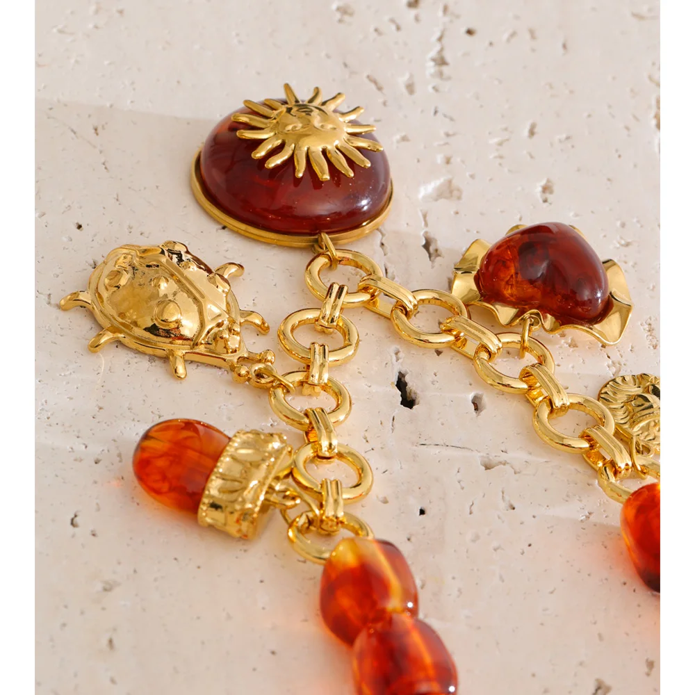 Yhpup Necklace Resin Handmade Waterproof