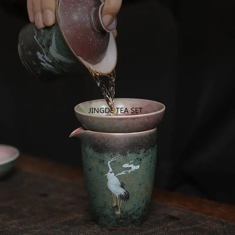 Chinese retro ceramic kiln Huan Cai tea cup coarse pottery Pu erh Kung Fu tea accessories