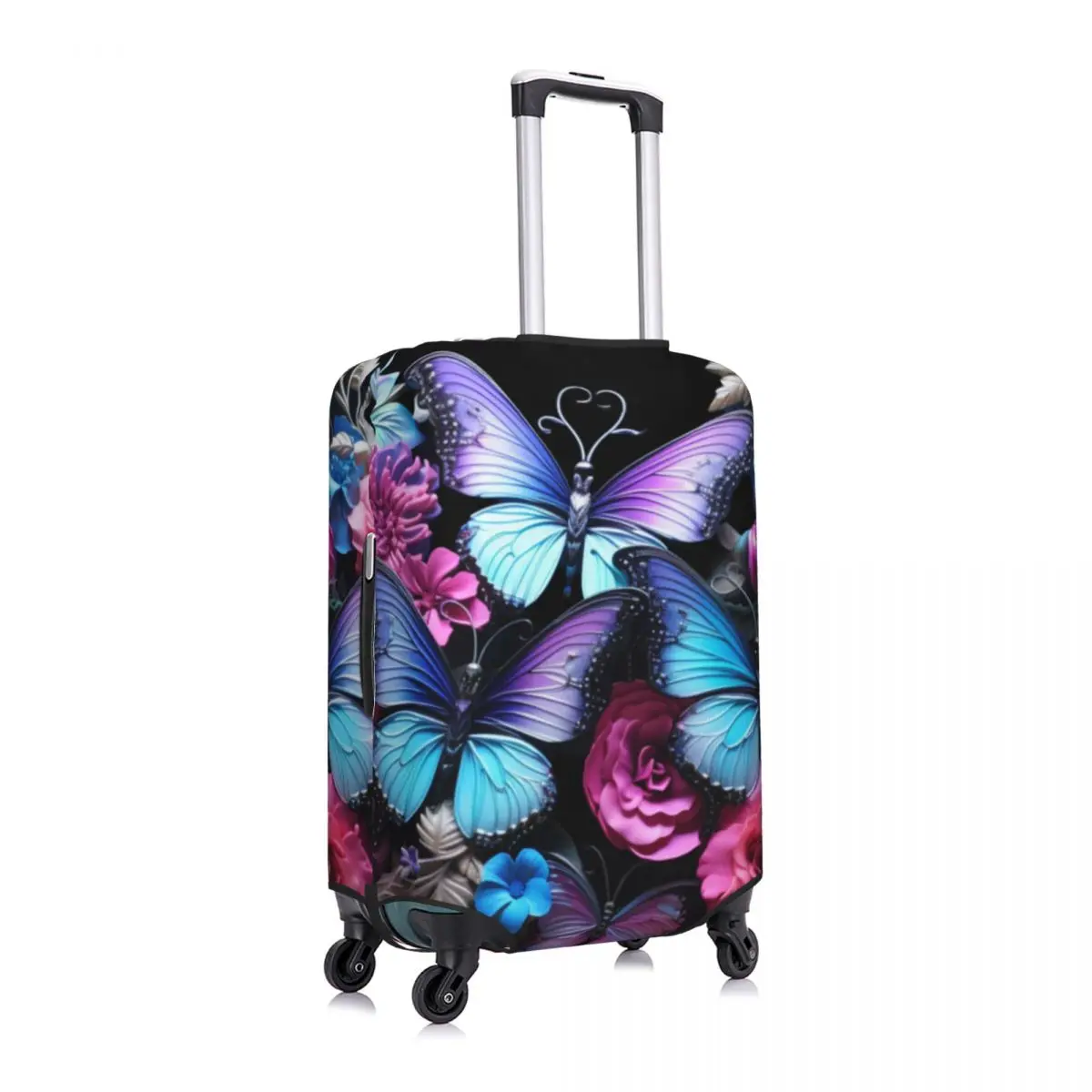 Butterfly Print Suitcase Cover Colorful Illustration Elastic Cruise Trip Protector Luggage Accesories Flight