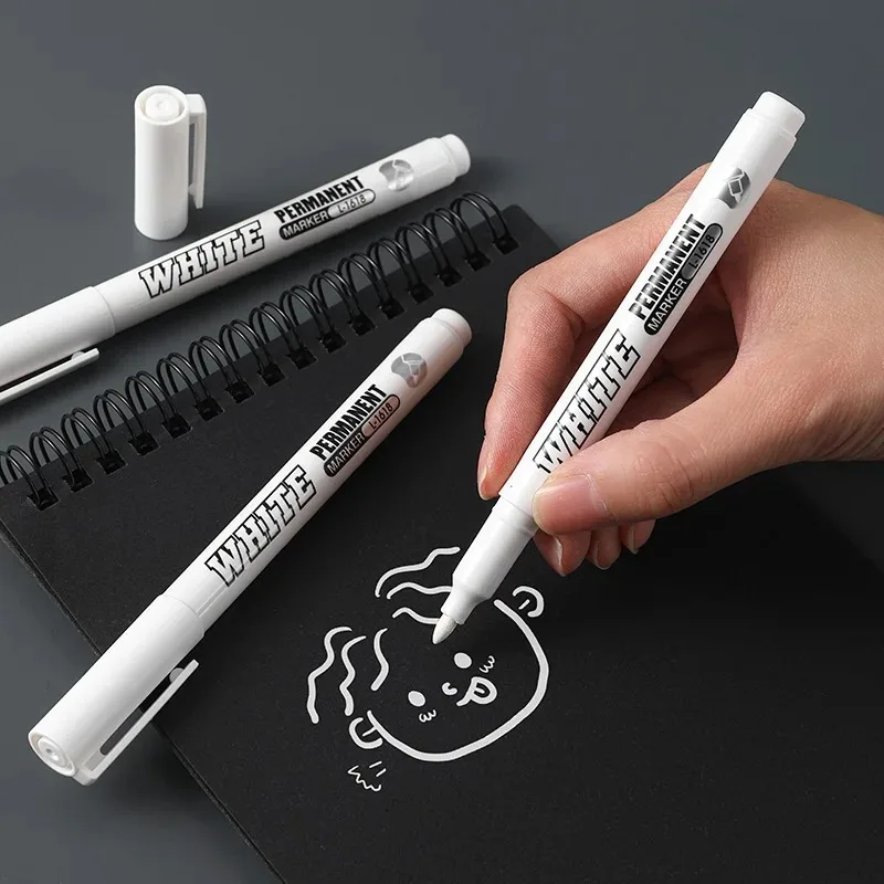 타이어 페인팅, 직물, 목재 및 가죽용 방수 흰색 마커 펜 1-5개 - 유성성 영구 알코올 페인트 그래피티 펜