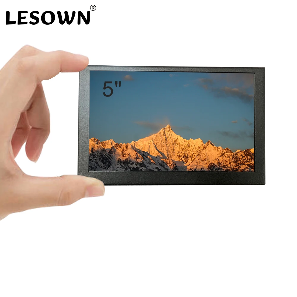 Polegada Ips Mini Monitor Tela de Toque Capacitivo Caixa de Metal Pequenos Alto-falantes 800×480 Tft Lcd Vesa Montagem Touchscreen Monitor 5