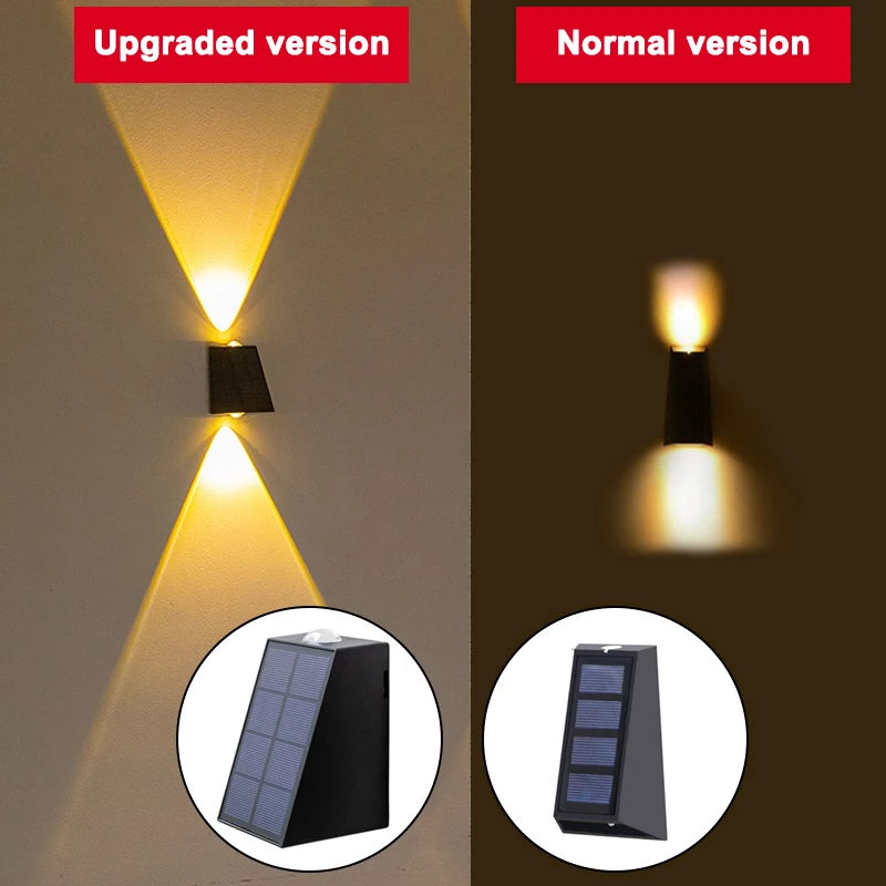NEW Upgrade LED Outdoor Wall Solar Lights Waterproof Garden Wall Decoration Lighting For Villa Patio Stair Corridor 2