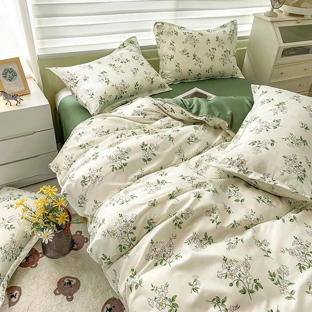 Linge de lit : housse de couette, taie d'oreiller, drap plat, drap