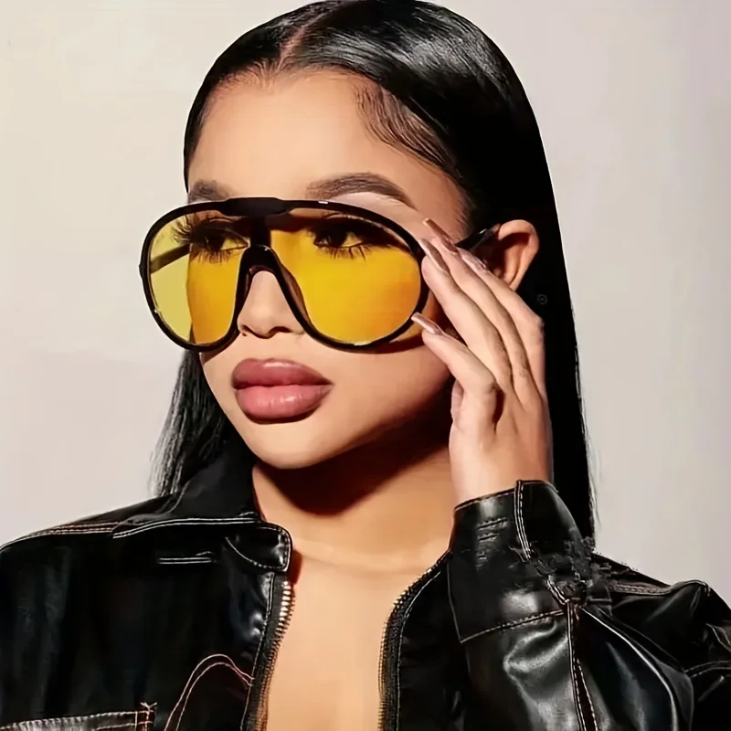 Lunettes de soleil carrées surdimensionnées vintage punk UV400 pour femmes et hommes