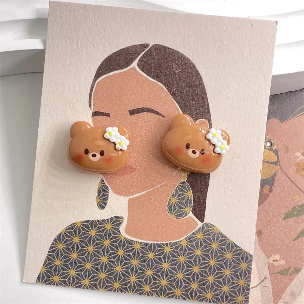 5 stücke Cartoon Bär Keks Hamburger Charakter Teile Harz Handwerk Kawaii DIY Heim textilien Verzierungen Haarnadel Zubehör – Detail 7