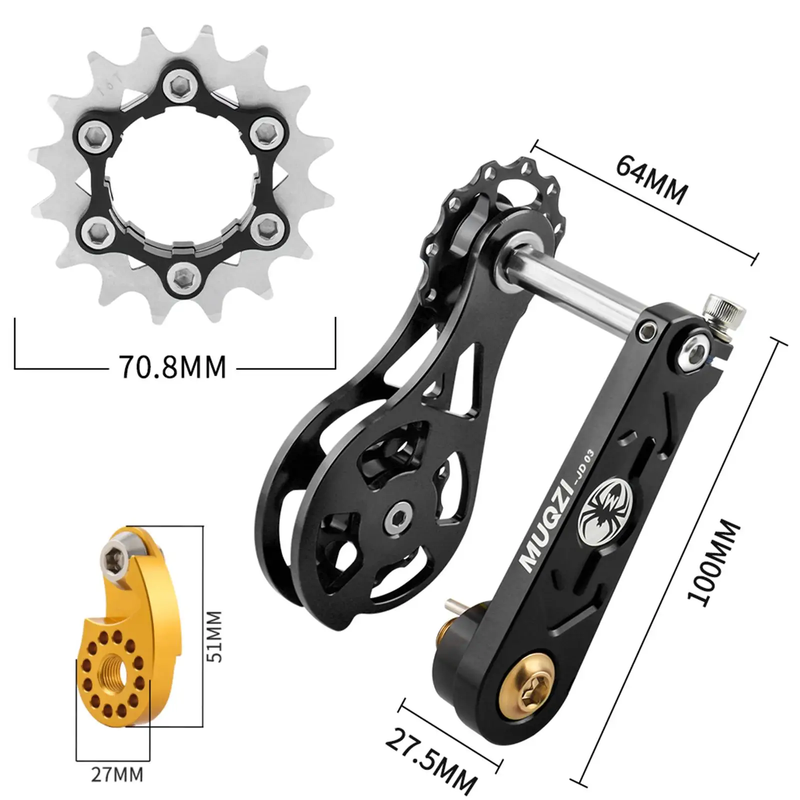 Mountain Bike Single Speed Conversion Kit Chain Tensioners Portable Bicycle Replacement Speed Converter Single Speed Cassette