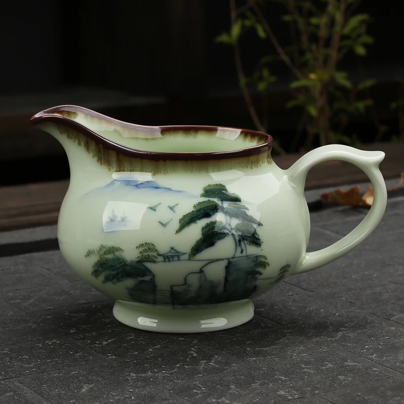 [GRANDNESS] Hand painted Porcelain Chinese Tea Cup Cha Hai Kung Fu Tea Set Cup of Drinkware Kung Fu Fair 150ml