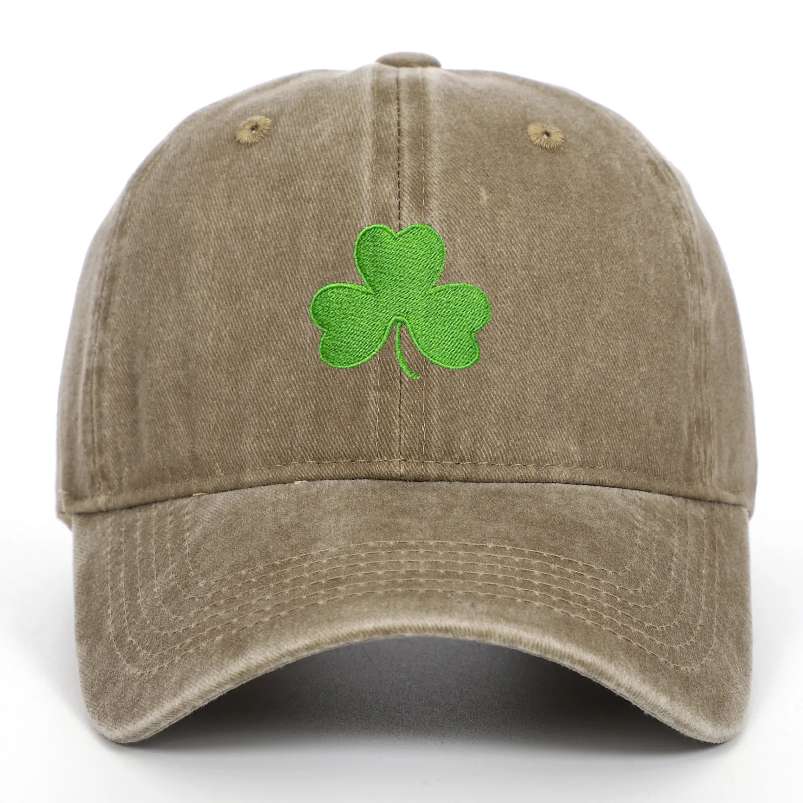Ireland Green Baseball Cap Retro Clover Embroidered Sunscreen Hat for Men And Women Trendy Couple Duckbill Cap