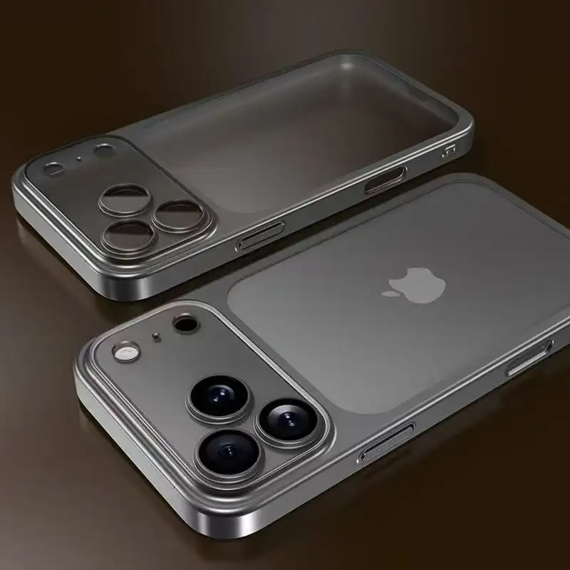 Luxury Plating Color PC Transparent Phone Case For iPhone 17 16 15 14 13 Pro Max Air Lens Protection Matte BackPlate Hard Cover - Image 9