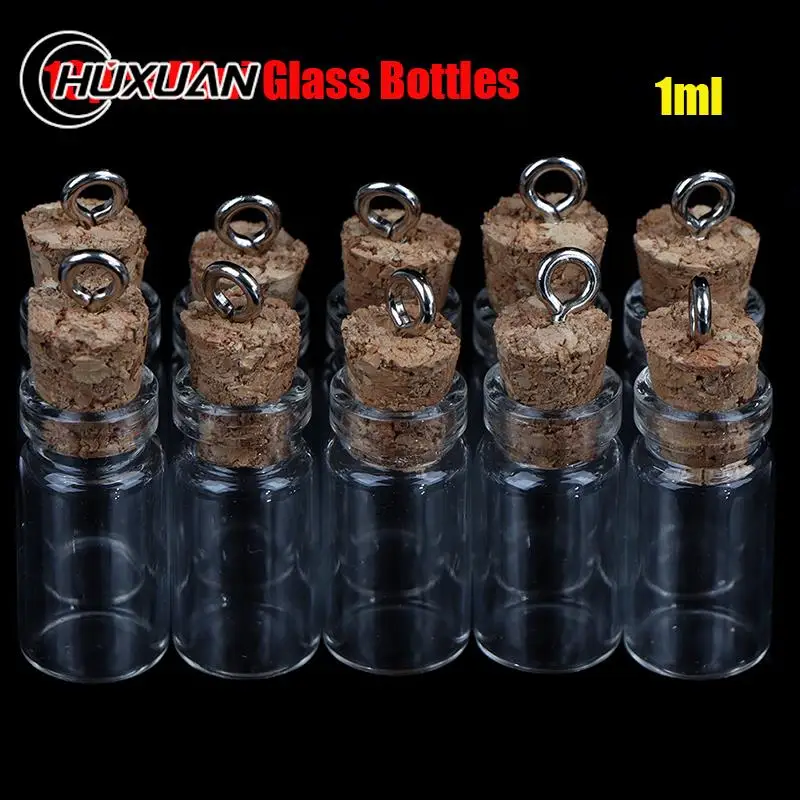 10Pcs Mini Durable Glass Bottles Mini Cheap Message Vials Ornaments Cork Stopper Mason Jar Glass Jars Decoration DIY Containers