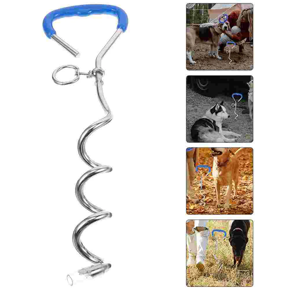 

Dog Tie Stake For Large Dogs Yard Stakes Heavy Duty Metal In Ground Spike Spiral Supply Pet