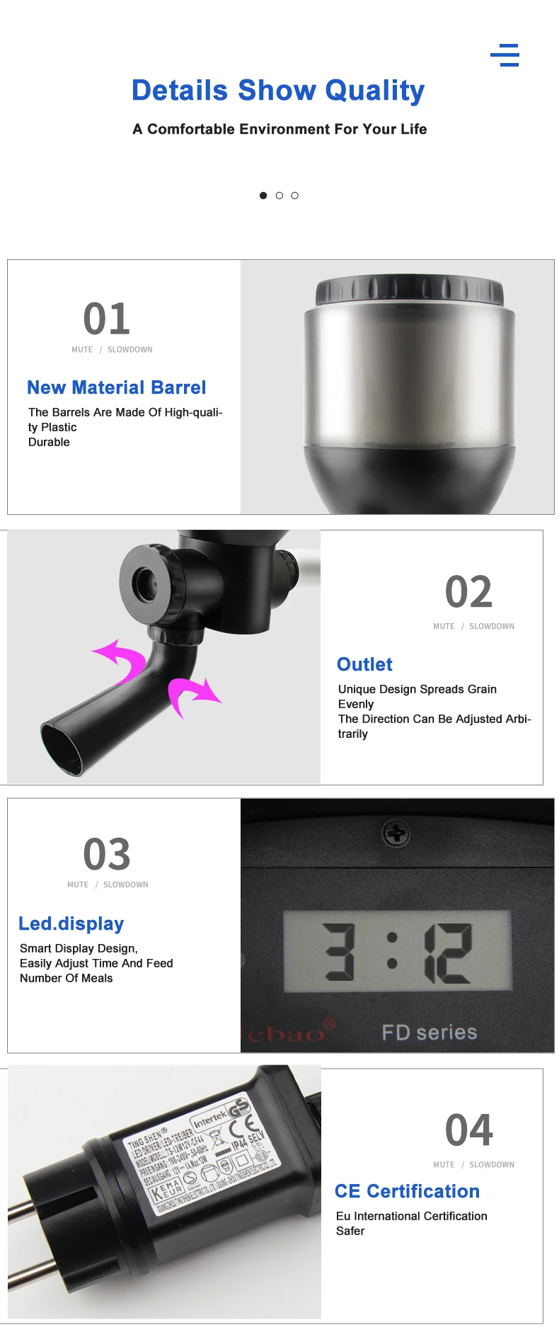 Jebao Fish Feeder Aquarium WIFI Manual control Timing ration feeding high-capacity 4L 5L 8.5L FD40 FD50 FD-85 for Fish tank pond · v6