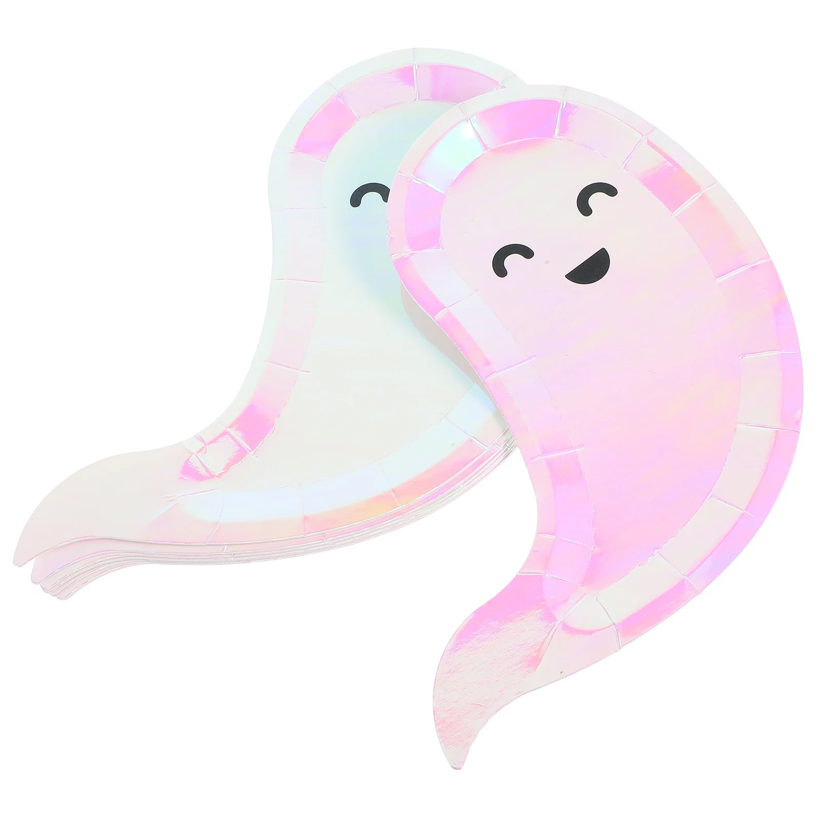 8 Pcs Ghost Plate Household Food Halloween Snack Trays Decor Gathering Cake Paper Plates Shaped