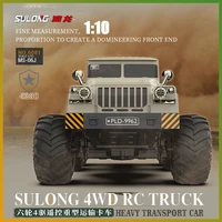 SL New RC Cars 6081 1:12 Scale Military Six-Wheel 4WD Heavy Transport Off-Road Electric Truck Model, Children's Christmas Gift 1