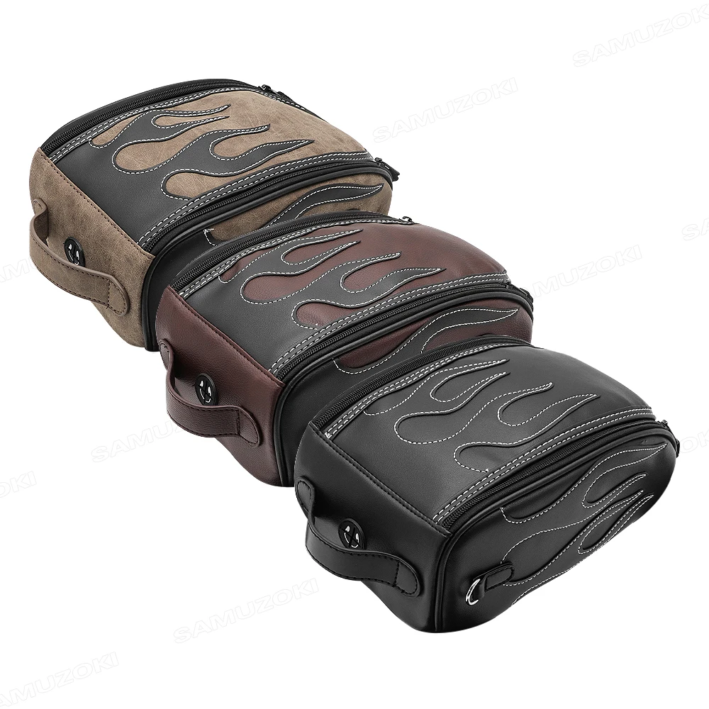 Motorcycle PU Leather Waterproof Oil Fuel Tank Magnetic Travel Bag for Honda CM500 Yamaha Suzuki Harley Sportster BM