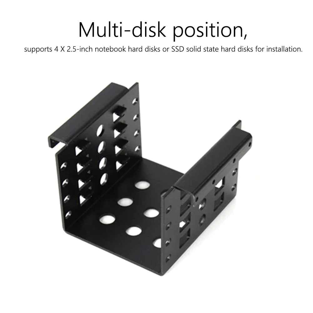 2.5 Inch to 3.5 Inch Hard Drive Caddy 4-Bay Internal Mounting Adapter Bracket Aluminum Alloy Mobile Holder