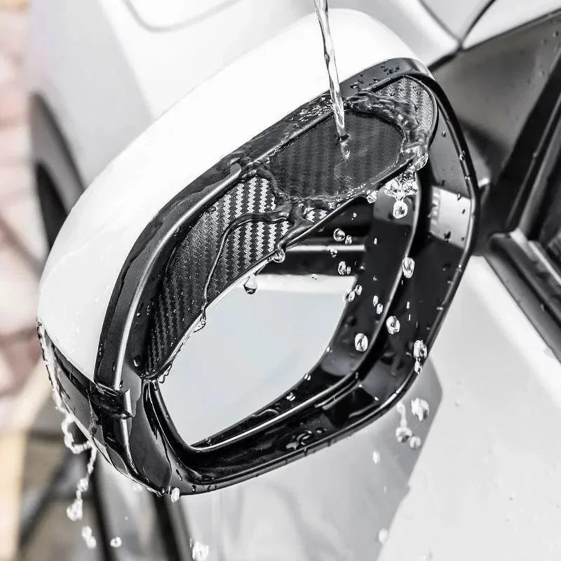 Car Rearview Mirror Rain Eyebrow Visor Carbon Fiber Rear View Sun Visor Rainproof Blades Sticker Car Decor Accessories Car Rearview Mirror Visor Rearview Mirror Visor Rearview Mirror Rain Shield Rearview Mirror Rain Eyebrow Rearview Mirror Rain Guard 2Pcs