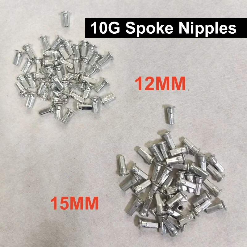 20Pcs/lot 10G 12mm/15mm Galvanized Spoke Caps Electric Bike Spoke Nipples Sliver Color Bicycle Cycling Parts