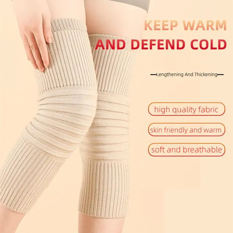 1 Pair Unisex Cashmere Knee Warmers Wool Knee Brace Pads Winter Warm