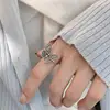 Retro Little Butterfly Ring For Women Silver Color Punk Gothic Adjustable Open Ring Cute Jewelry Accessories love Gift For Girl 3