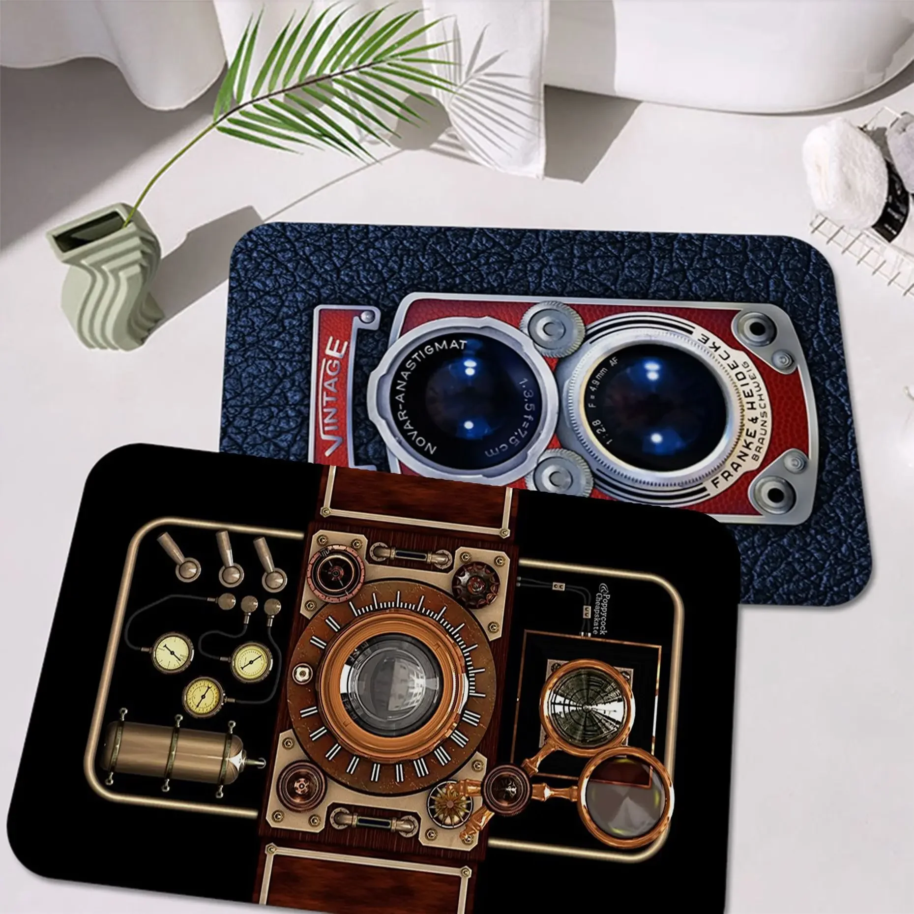 

Retro Classic Camera Long Rugs Rectangle Anti-slip Home Soft Badmat Front Door Indoor Outdoor Mat Toilet Rug