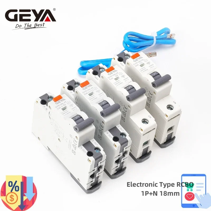 Geya-disjuntor Automático com Proteção contra Vazamento de Corrente Diferencial de Corrente Residual Gyr10n Rcbo 1p Mais n