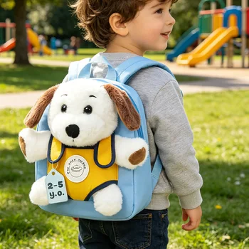 Zaino per bambini, zaino per bambini con bambola carina per ragazza e ragazzo, zaino per asilo nido, borse scolastiche per bambini da 2 a 5 anni