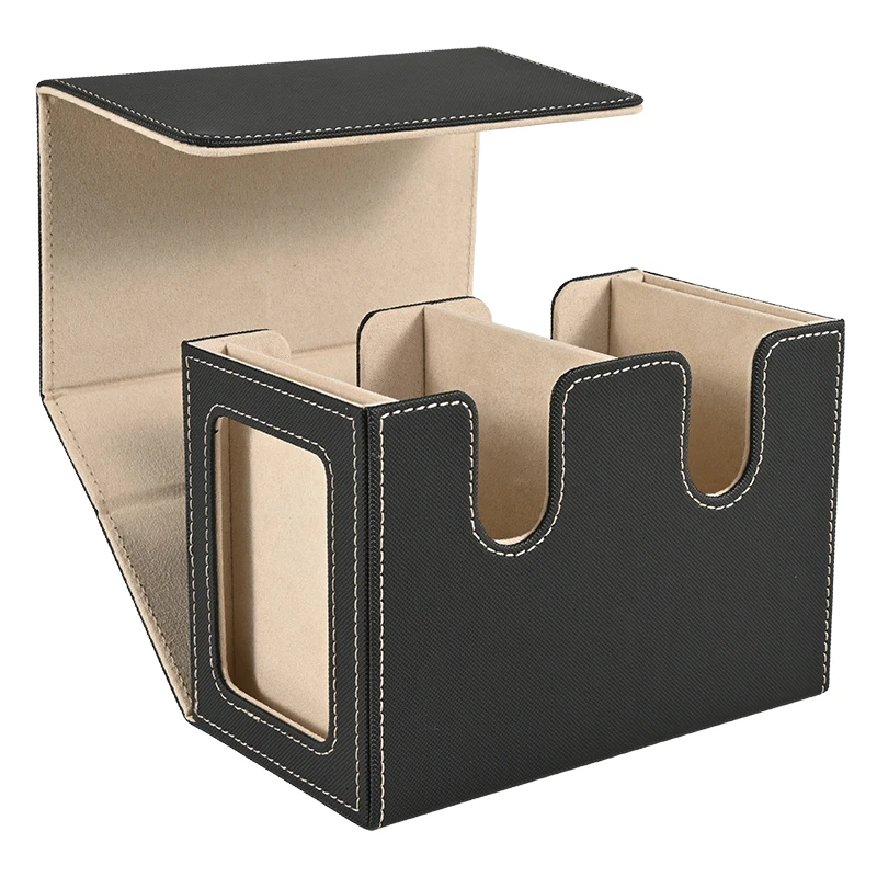 Deluxe Twin Card Deck Box with Dual Commander Display, Holds 140+ Sleeved Cards