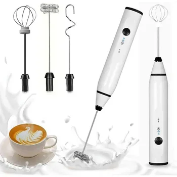 USB Electrical Milk Frothers Electric Handheld Blender with Mini Coffee Maker Whisk Mixer for Coffee Cappuccino Cream Foamer 1