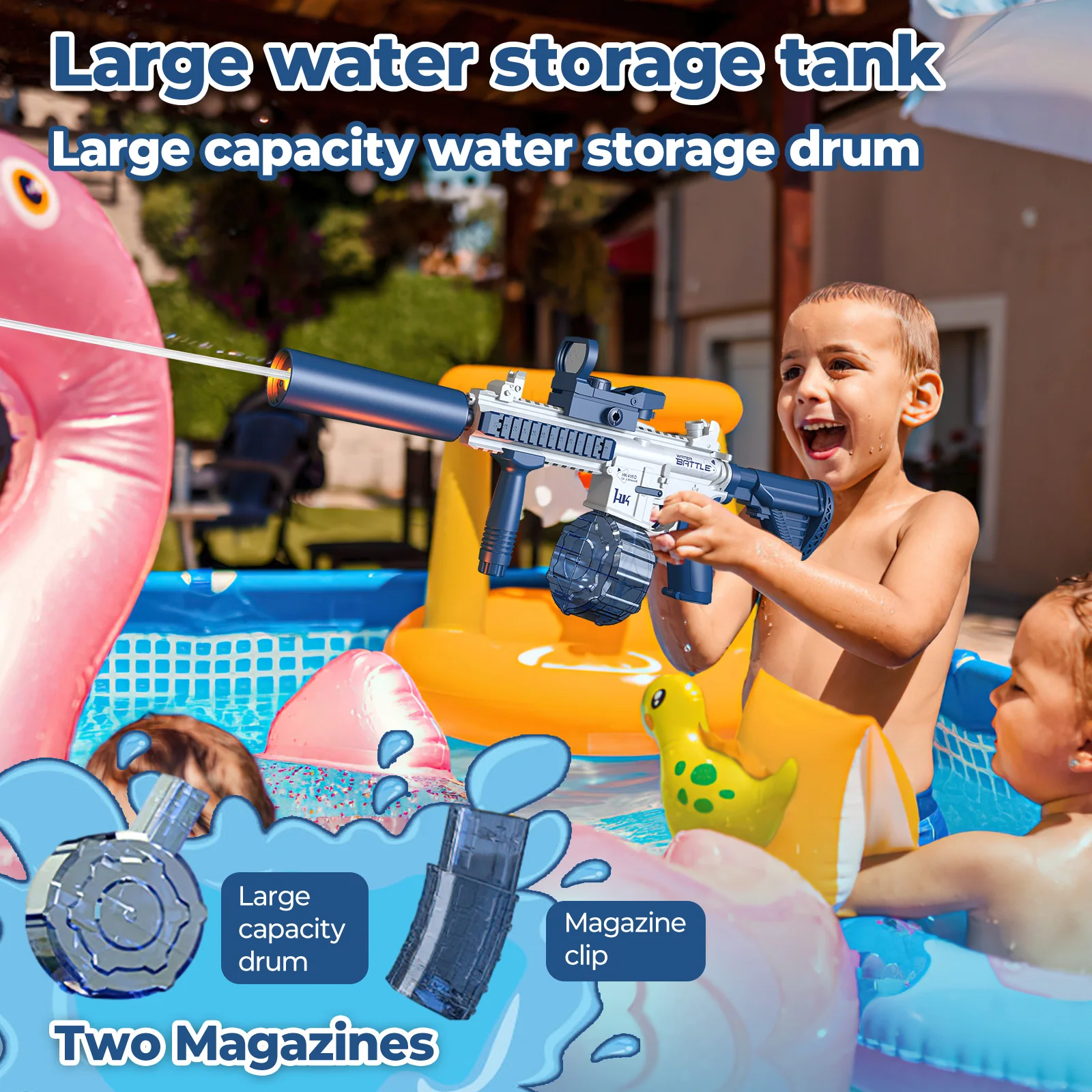 M416 Water Gun Electric Automatic Airsoft Pistol Spurt Fire Water Guns Swimming Pool Beach Party Game Outdoor Water Toy for Kid 4
