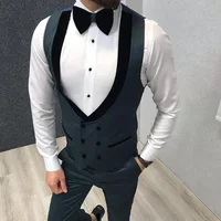 Double Breasted Men Vest for Groomsmen Single One Piece Casual Male Waistcoat Custom Gentleman Fashion Coat 1