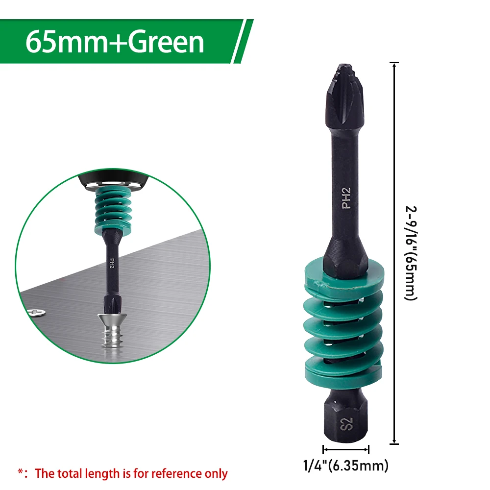 LAVIE 1pc 65/90/110mm Schraubendreher Bit Für Regenbogen Frühling Elektrische Rutschfeste Hand Werkzeuge Teile Power werkzeug Zubehör P51PH2 – Detail 6