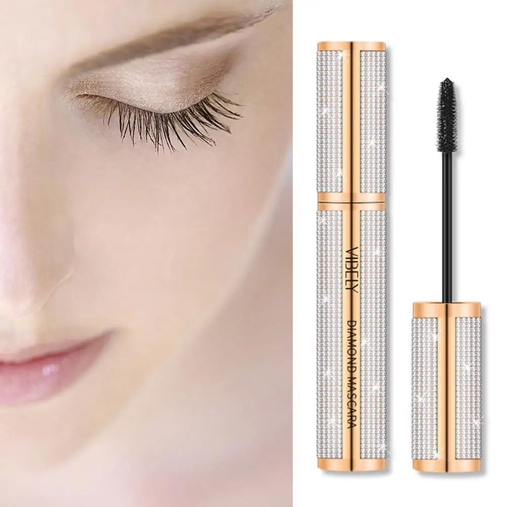 

4D Diamond Silk Fiber Lash Mascara Waterproof Long Lasting Mascara For Eyelash Extension Black Volume Fast Dry Thick O1Q7