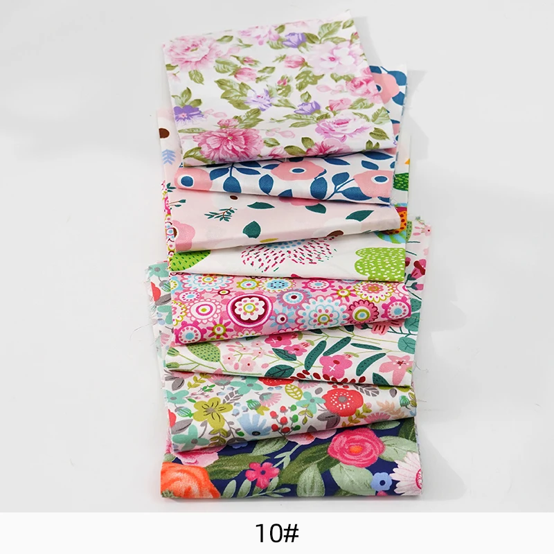 Cotton Patchwork Fabric Rose Print Squares - 25x25cm Quilting Twill for DIY Sewing and Crafts
