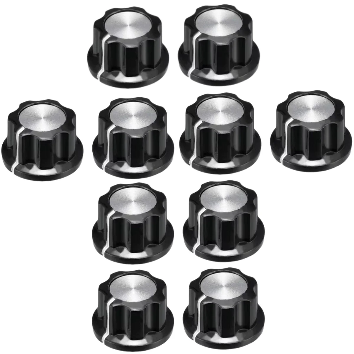 Potentiometer Volume Control Knob 6.35mm Shaft Set Screw for Guitar Effect Sound Pedal Replacement 10Pcs