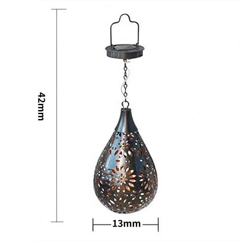 Outdoor Lantern IP44 Waterproof Light-control Hollowed-out Iron Art Solar Powered Decorative Projection Light Lamp for Yard