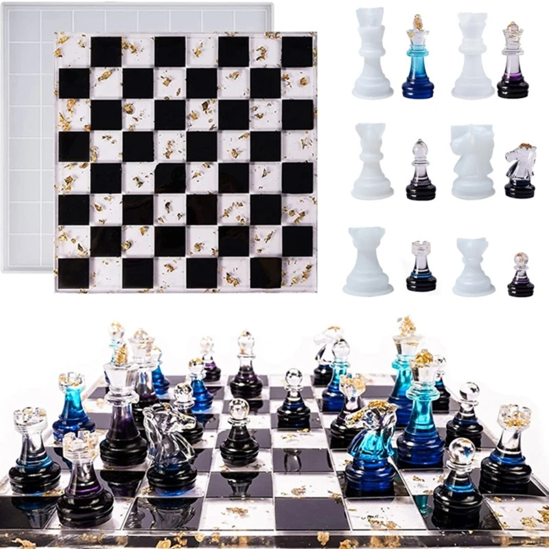 

DIY 3D International Chess Piece Silicone Molds Chess Shaped Chocolates Candy Epoxy Resin Casting Mould Family Party Board Game