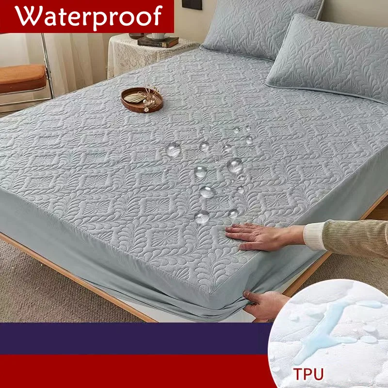 Sufdari Mattress Protector,Waterproof Mattress Cover Queen,18 Deep Pocket  Mattress Protector,Fitted Sheet Style with Elastic Rubber Band,Washable and