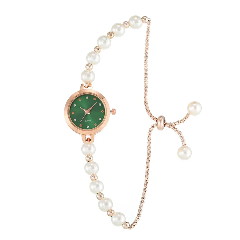 Original Luxury Watch for Women Fashion Design Pearl Bracelet Strap Watches Ladies Elegant Wristwatches 6