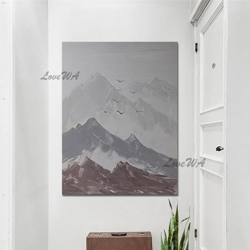 

Китайская пейзажная живопись, Декор, горы, природный пейзаж, Настенная картина, холст, искусство без рамы, абстрактный дизайн, художественные образцы