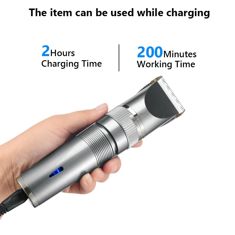 Electric Hair Clipper USB Rechargeable Hair Trimmer Tools Titanium Ceramic Blade Salon Men Hair Cutting Barber Machine