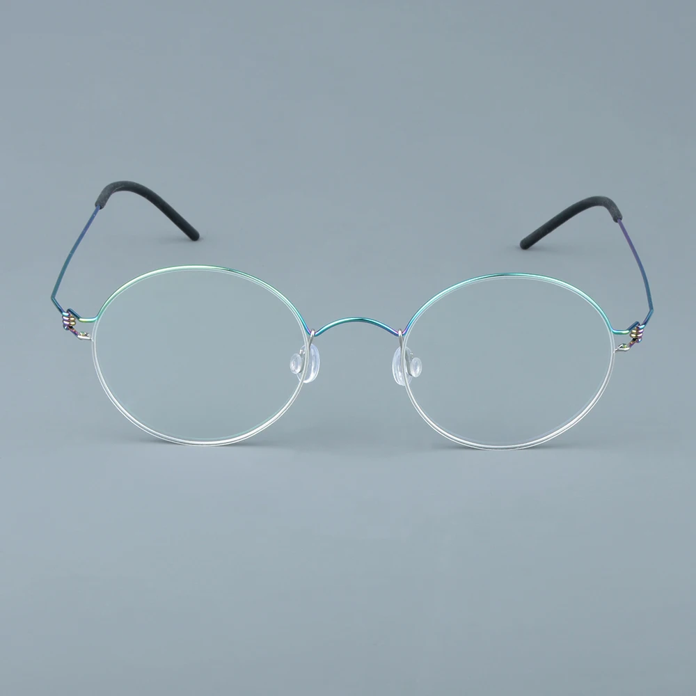 Retro circular line pure titanium eyeglass frame, ultra light and small face