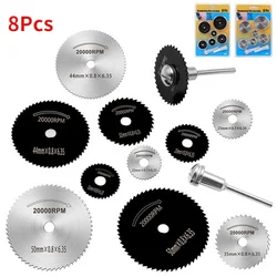 Mini lame de scie, en acier rapide, meulage électrique, disques de coupe du bois pour Dremel, outil rotatif électrique de coupe du métal, 8 pièces 
