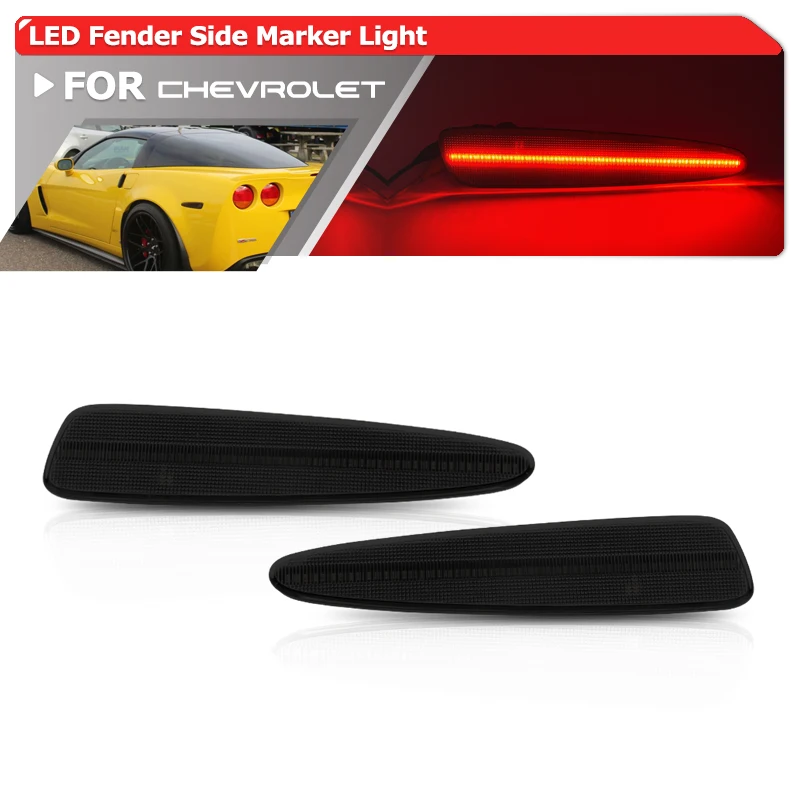Fits For Chevrolet Chevy Corvette C6 20052013 Rear Red Smoked Led Side
