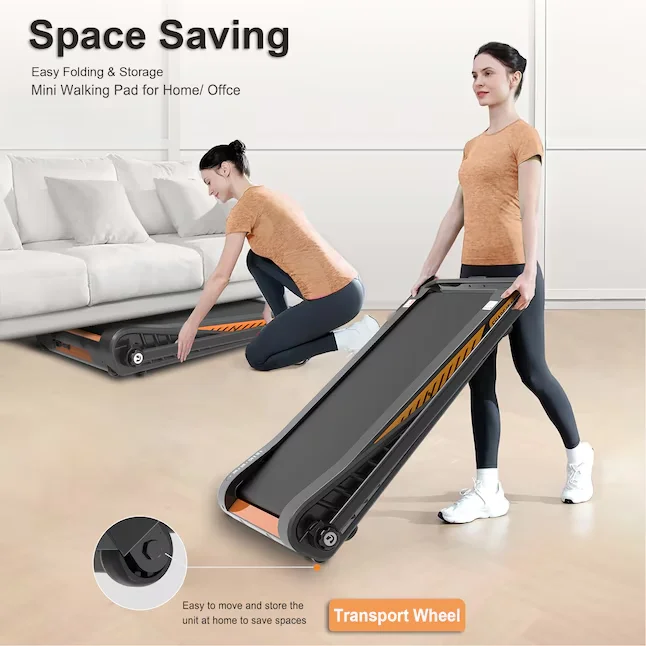 2 in 1 Foldable Walking Pad Under Desk Incline Mini Treadmill Running Machine Home Treadmill