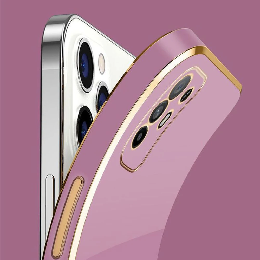 Luxury Square Plating Shockproof Phone Case - Elegant & Durable Back Cover