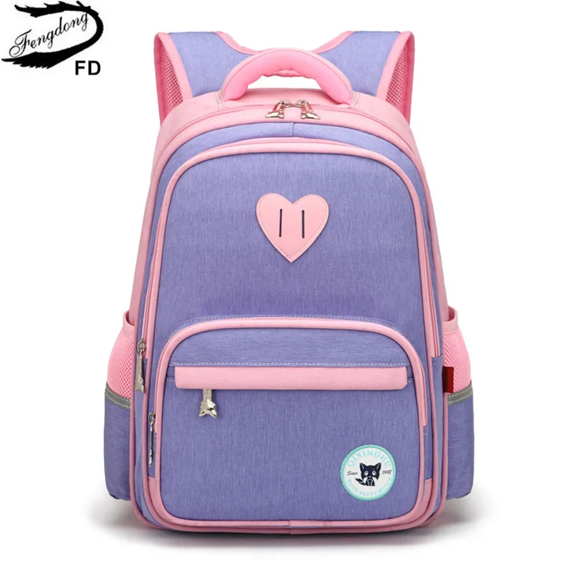 Fengdong-mochila de escuela primaria para niñas, bolsa de libros para  estudiantes de primaria, verde, morado, rosa, 6-10 años - AliExpress
