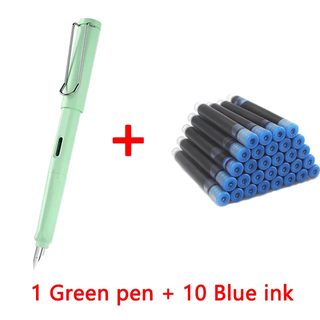 1 pen+10 ink Kawaii Fountain pen calligraphy Multi-function pen 0.38mm EF Nib school supplies stationery pens 16