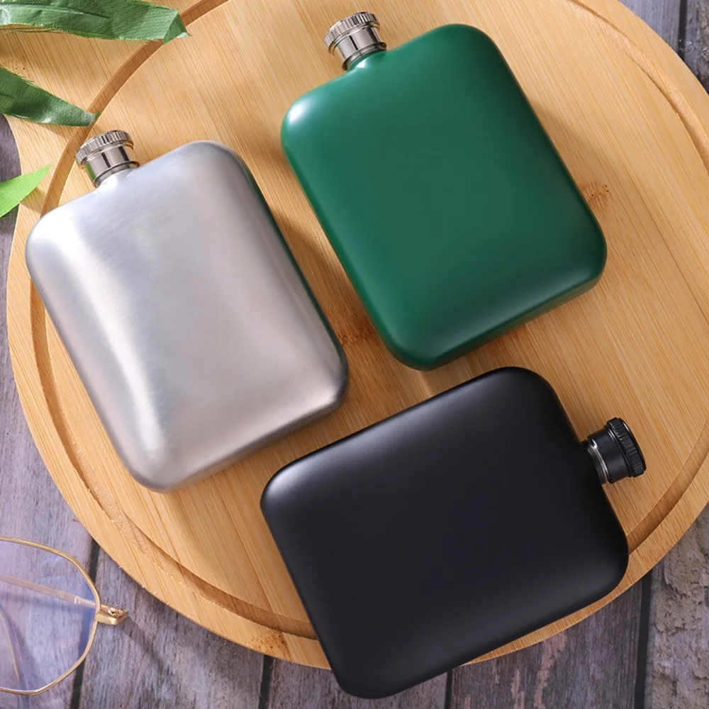 304 스테인리스 스틸 6온스 와인 플라스크 직사각형 깨지지 않는 포켓 힙 플라..