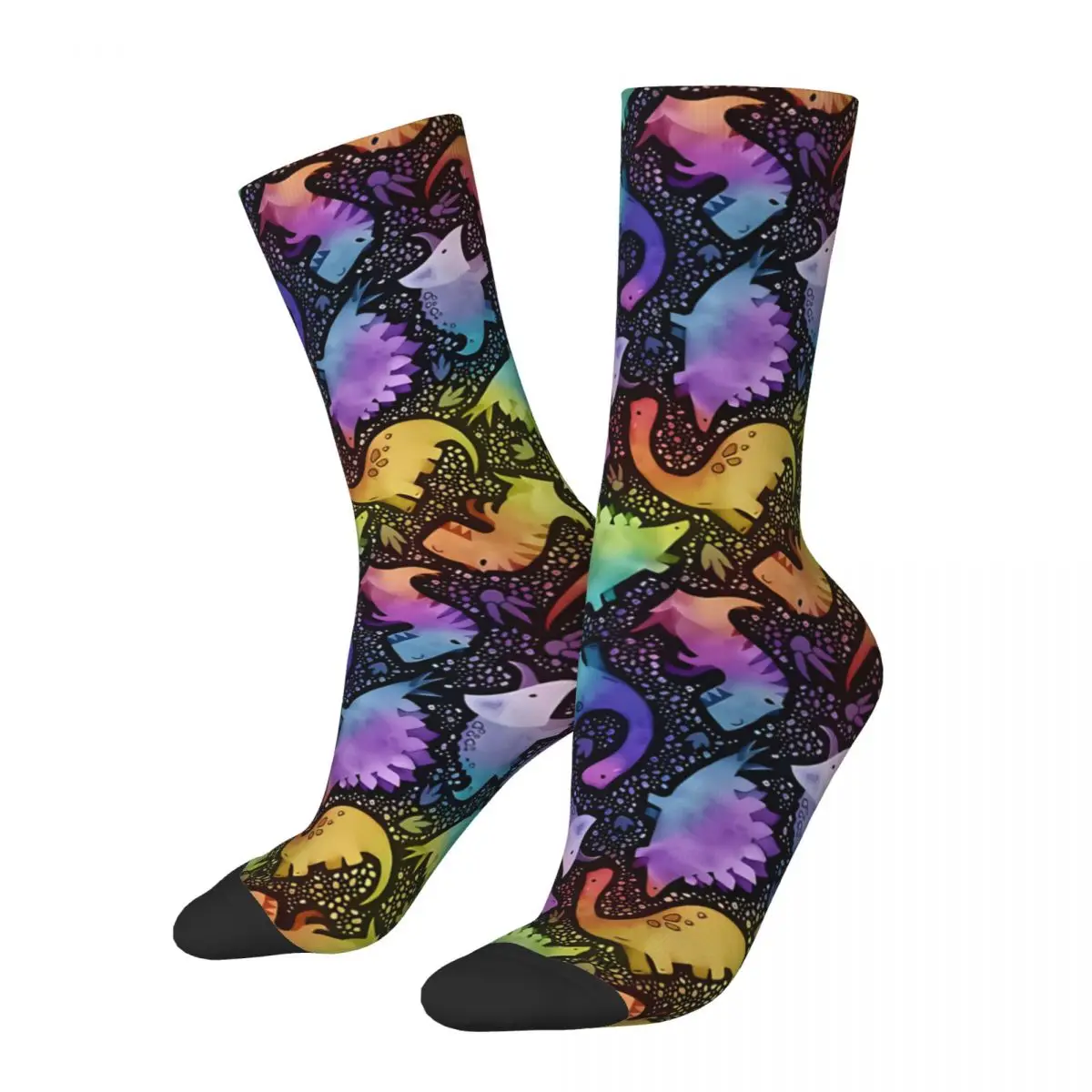 

Vintage Watercolor Dinosaur Men's Socks T. Rex Dinosaurs Unisex Street Style Seamless Printed Crazy Crew Sock Gift